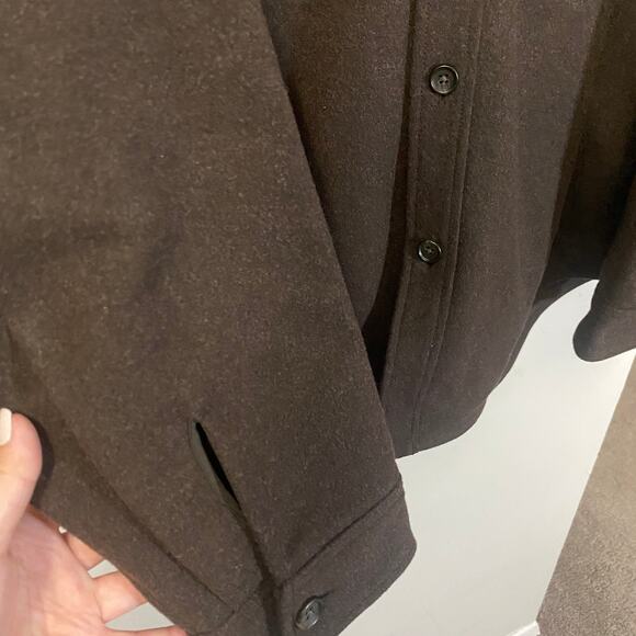 Uniqlo Brown Felted Overshirt Jacket Button Down Multi Pocket Sz 3X Collared - Picture 6 of 13